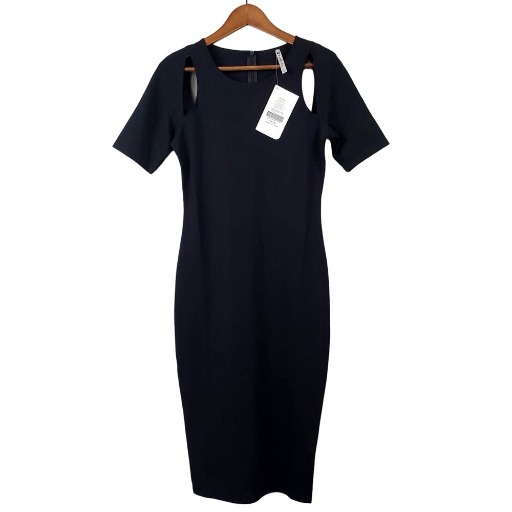 NEW! Fabletics Eva Midi Dress Black - S